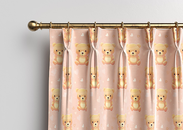Little Bear, Peach Sorbet - Made to Measure Curtains - Image 10